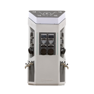 Sand gray Trima XL marina service pedestal with IP66 protection degree.